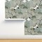 Crane Chinoiserie Sakura Cherry Blossom Floral Birds And Flowers Gardens Custom Pre-pasted Wallpaper by Spoonflower Pre-Pasted Wallpaper 2FT Wide